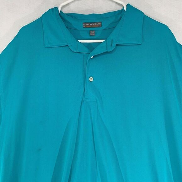 Peter Millar Polo Shirt Mens Size XXL 2XL Teal Blue Summer Comfort Short Sleeve - Picture 2 of 12